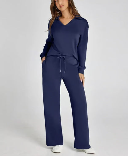 Nova | Mujer Conjunto de Dos Piezas con Camiseta Oversize y Pantalón de Cintura Alta