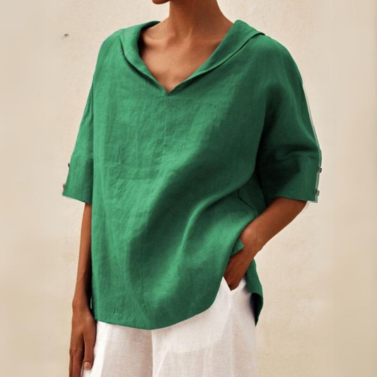 Trudy | Mujer Blusa Amplia Minimalista Versátil
