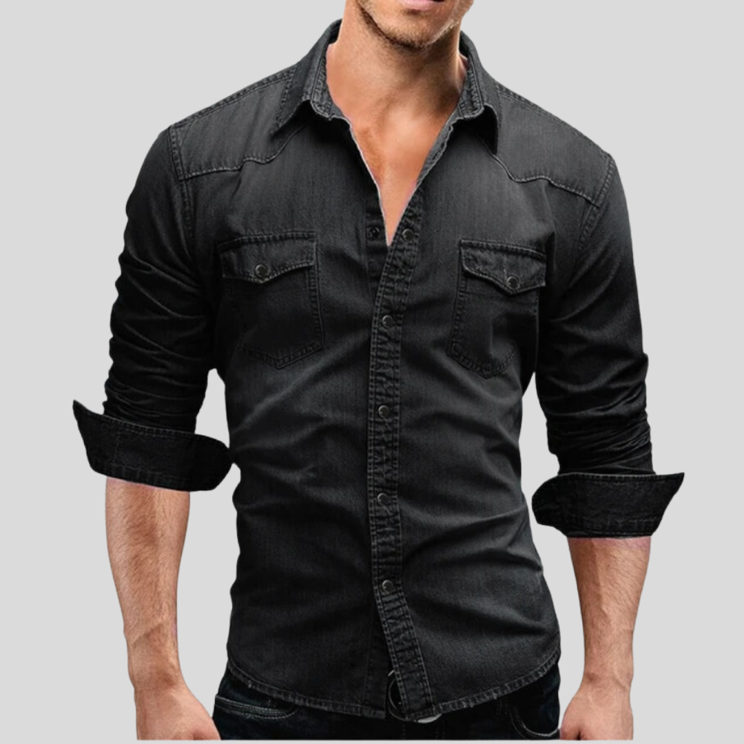 Sem | Hombre Camisa Vaquera de Denim de Corte Slim