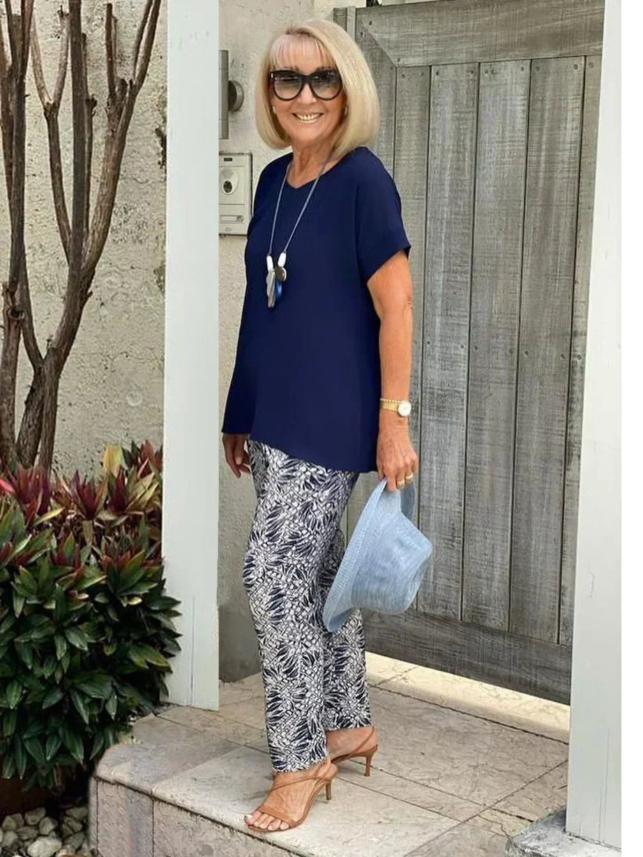 Ulla | Mujer Conjunto de Verano con Estampado Artístico