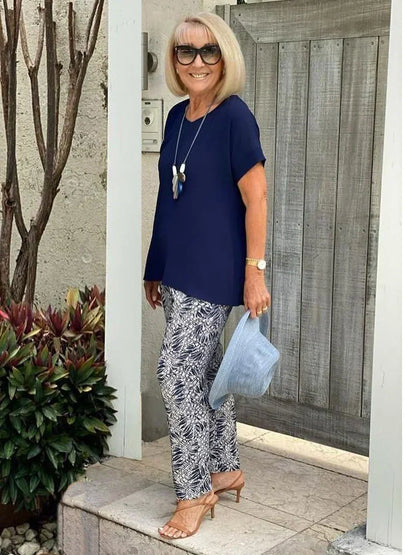 Ulla | Mujer Conjunto de Verano con Estampado Artístico