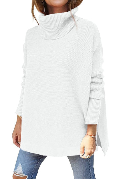Mina | Mujer Suéter Oversize de Punto con Cuello Alto