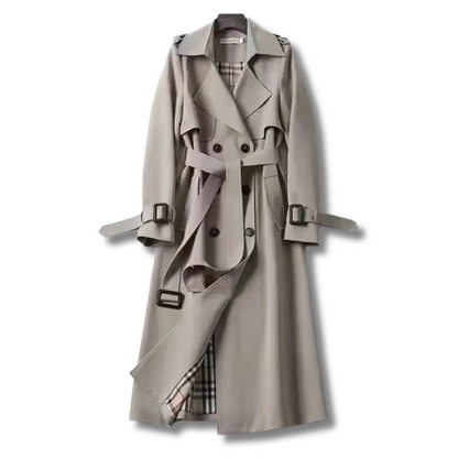 Marja | Mujer Abrigo Trench con Cinturón y Cuello de Solapa