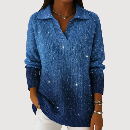 Eliravelle | Mujer Suéter de Punto con Cuello Polo