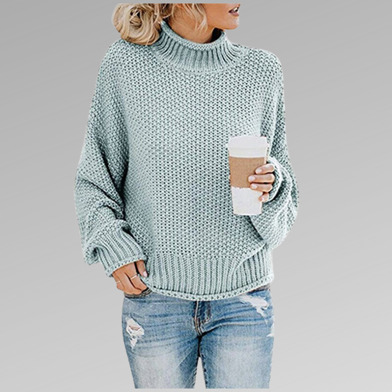 Braelyn | Mujer Suéter de Punto de Cuello Alto Minimalista