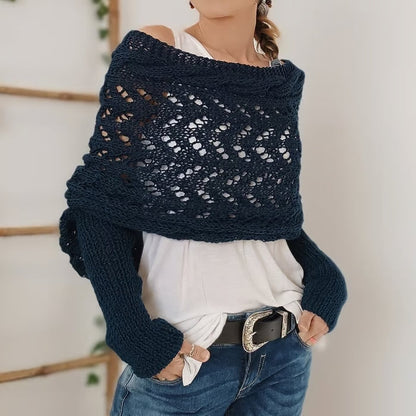 Rosa | Mujer Shrug de Punto Calado para Capas