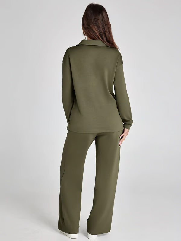 Nova | Mujer Conjunto de Dos Piezas con Camiseta Oversize y Pantalón de Cintura Alta
