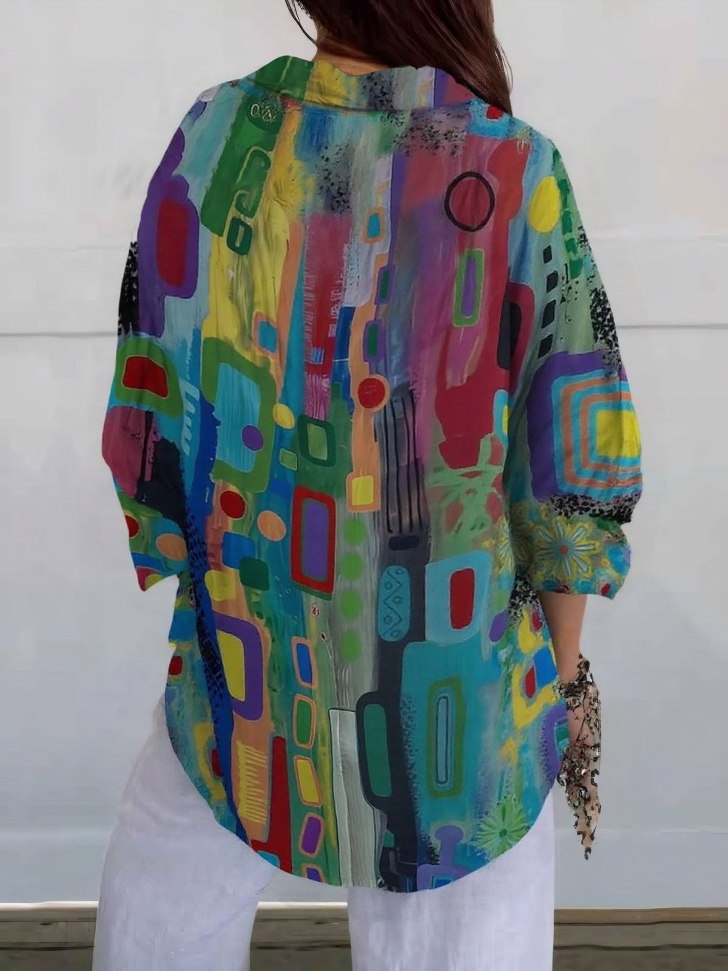 Natasja | Mujer Camisa Elegante con Cuello Clásico y Botones