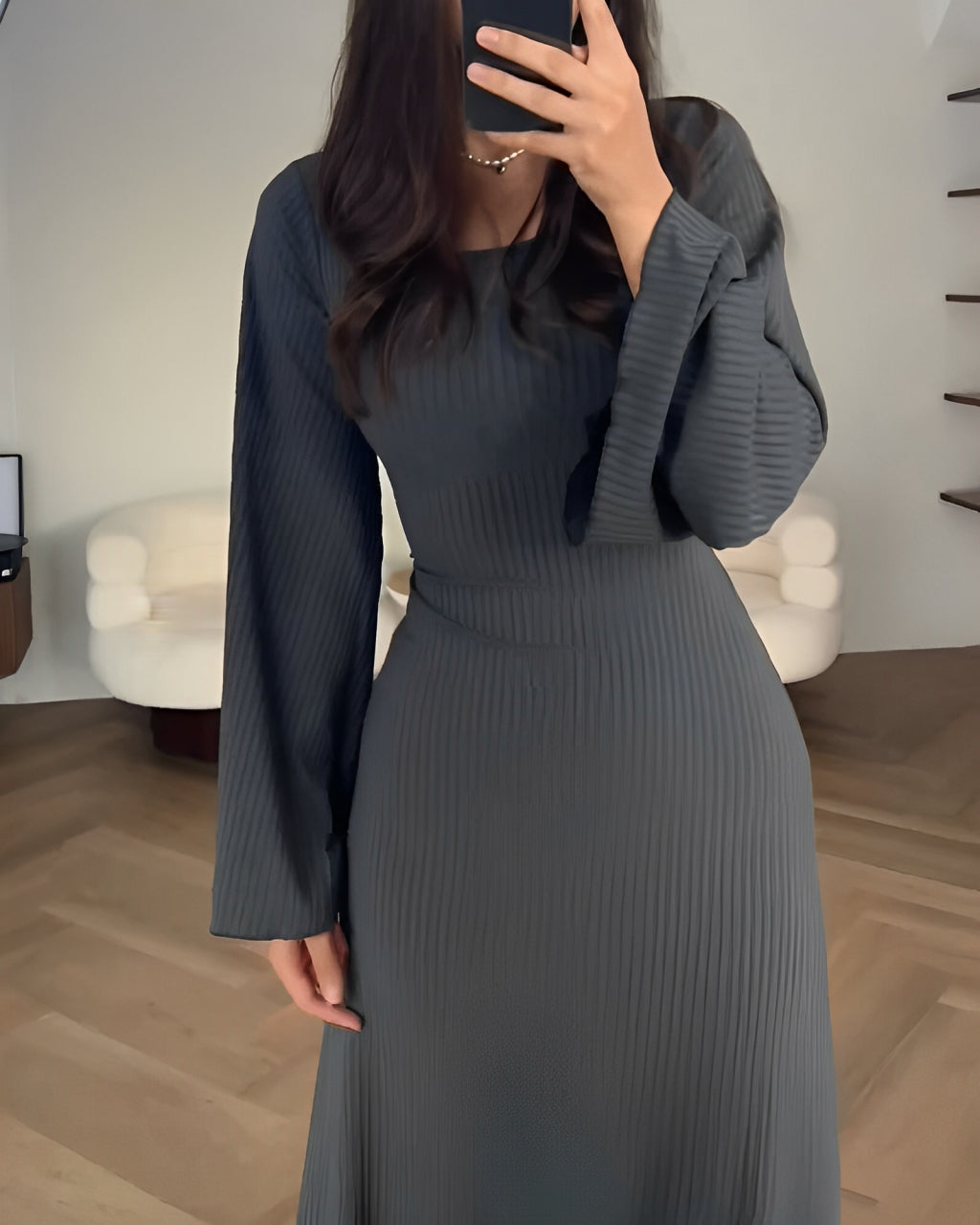 Lubberta | Mujer Vestido Maxi de Punto Favorecedor