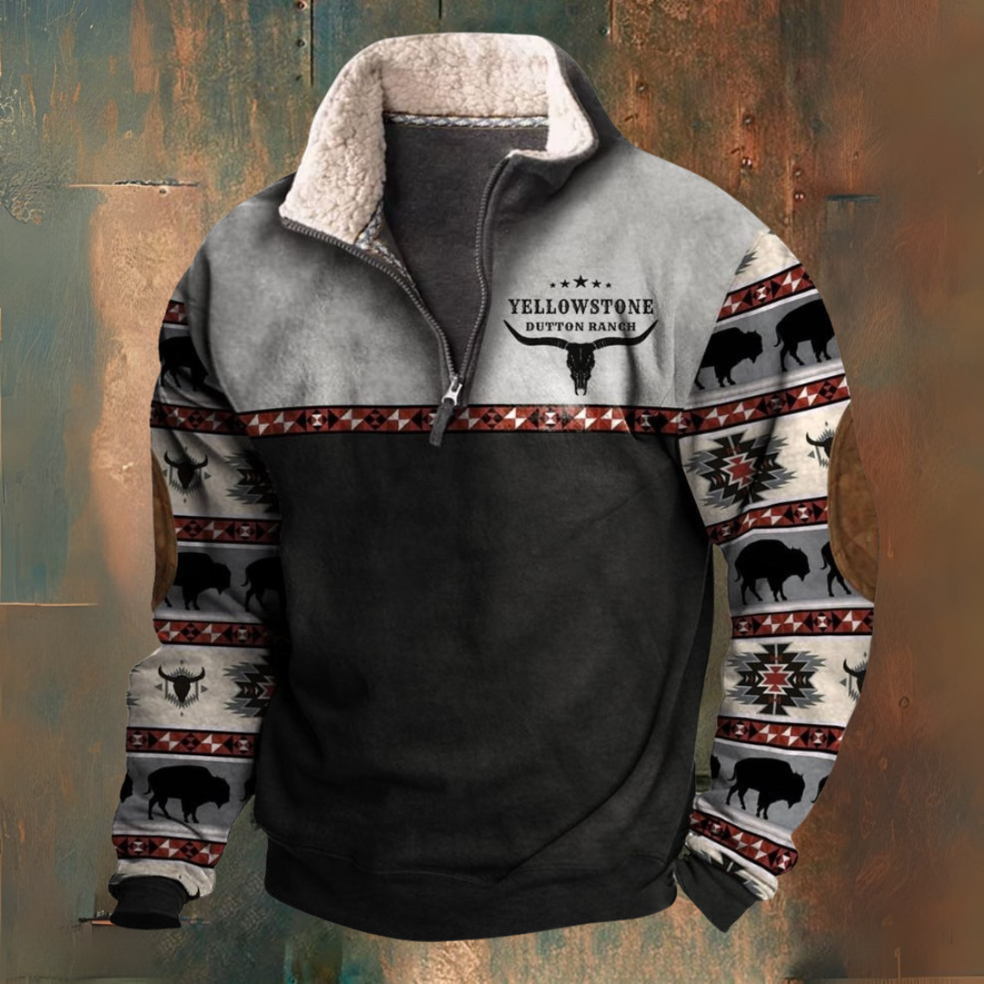Veldtocht | Hombre Chaqueta Polar con Media Cremallera y Cuello Sherpa