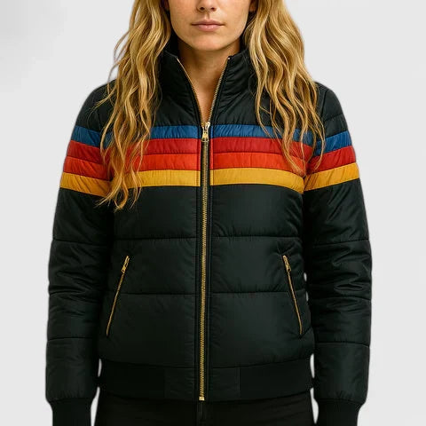 Aurelia | Mujer Chaqueta de Invierno Retro con Cremallera