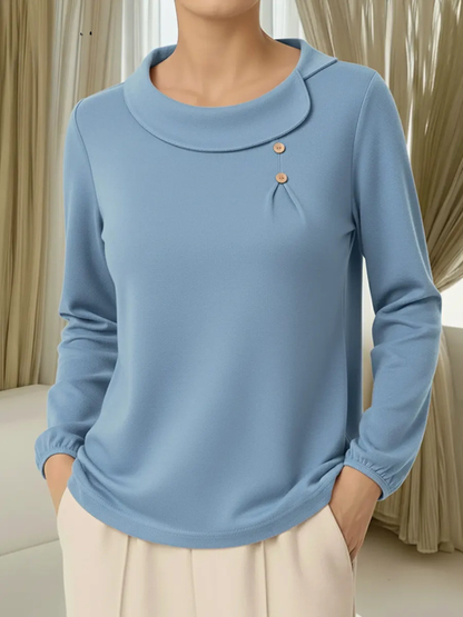 Queliravelle | Mujer Top de Algodón con Cuello Peter Pan