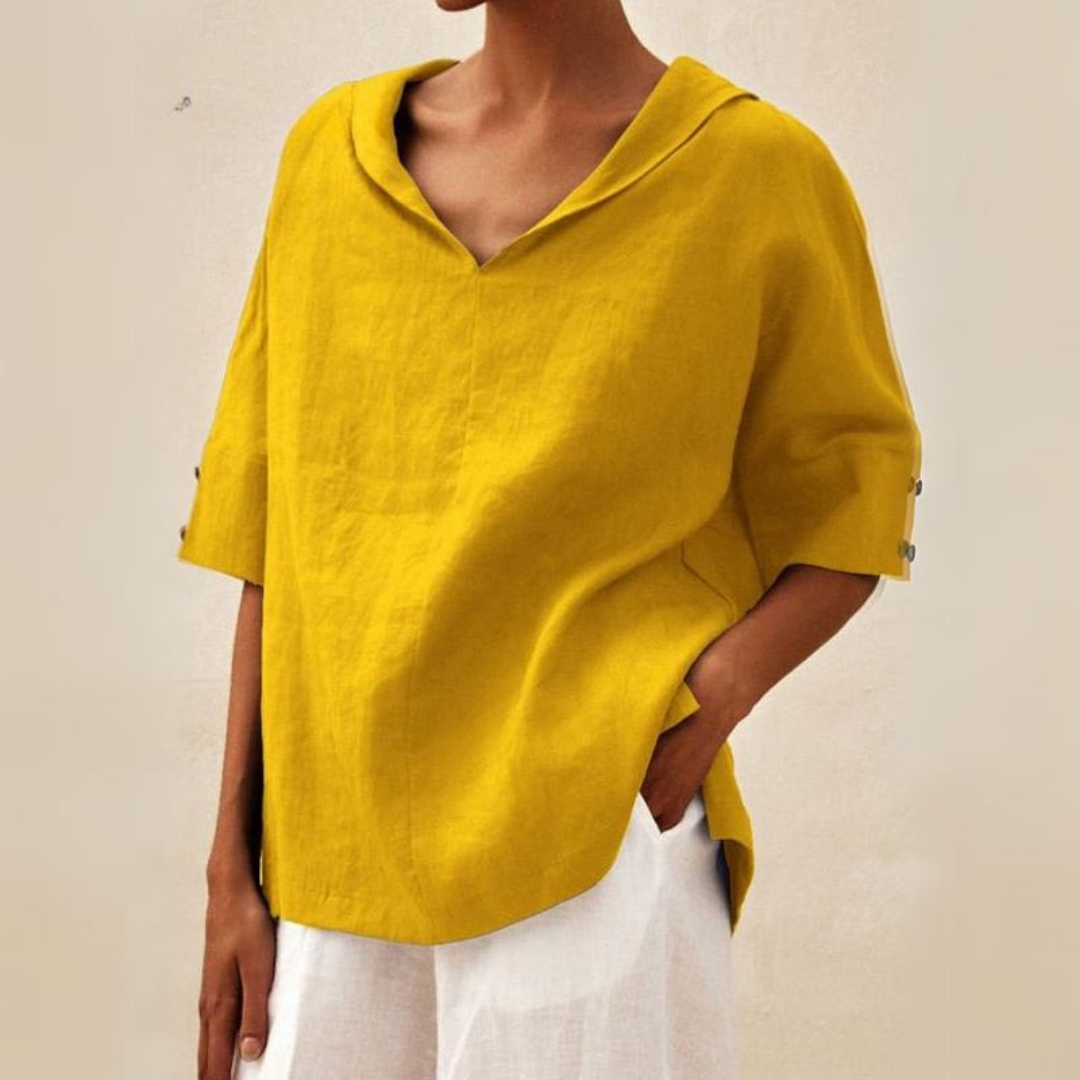 Trudy | Mujer Blusa Amplia Minimalista Versátil