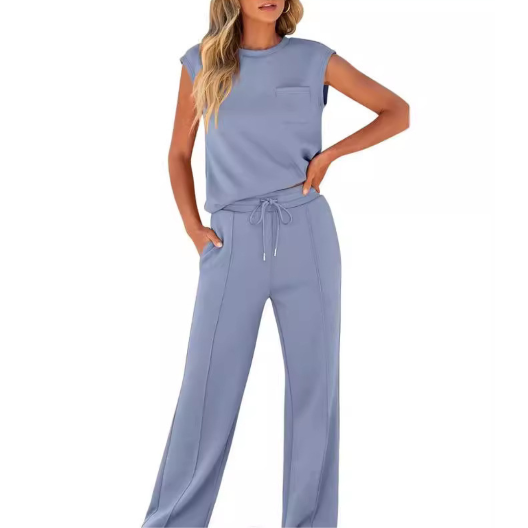 Riley | Mujer Conjunto Lounge con Cintura de Cordón Ajustable