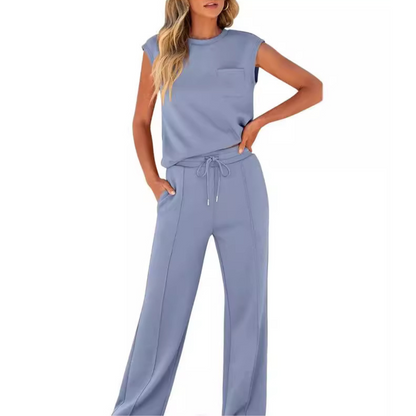 Riley | Mujer Conjunto Lounge con Cintura de Cordón Ajustable