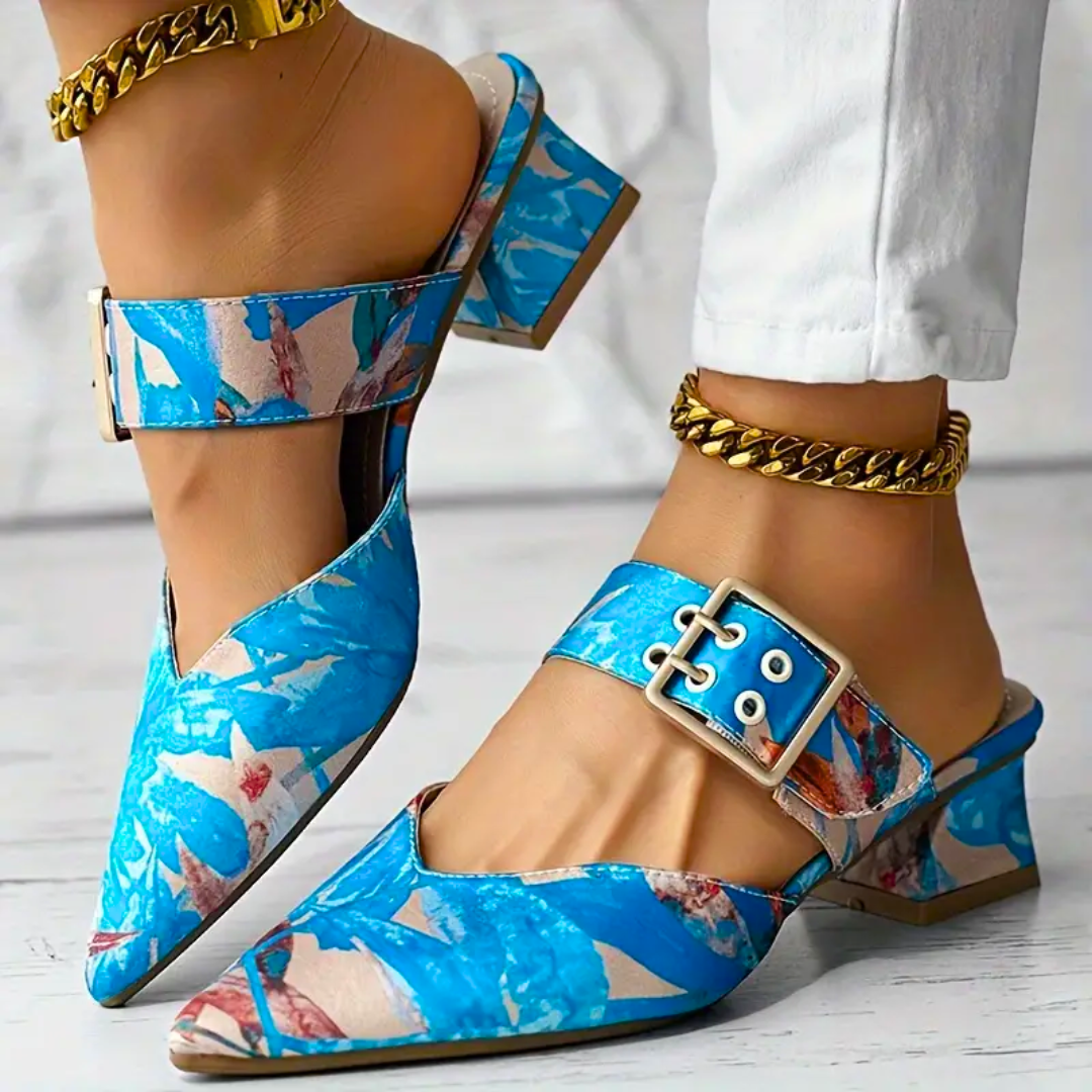 Anweni | Mujer Zapatos de Tacón Multicolores con Suela Acolchada