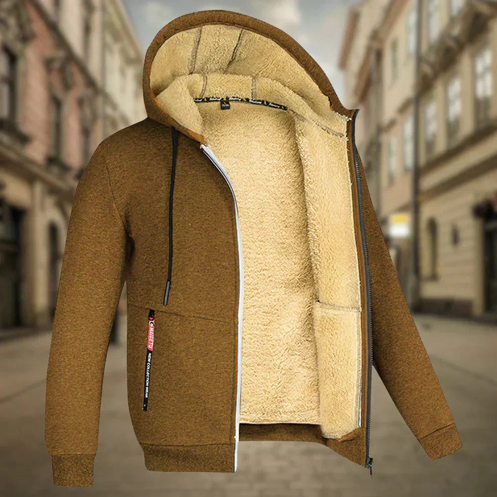 Remy | Hombre Sudadera con Capucha de Forro Polar y Cremallera