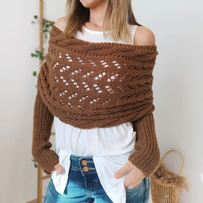Rosa | Mujer Shrug de Punto Calado para Capas
