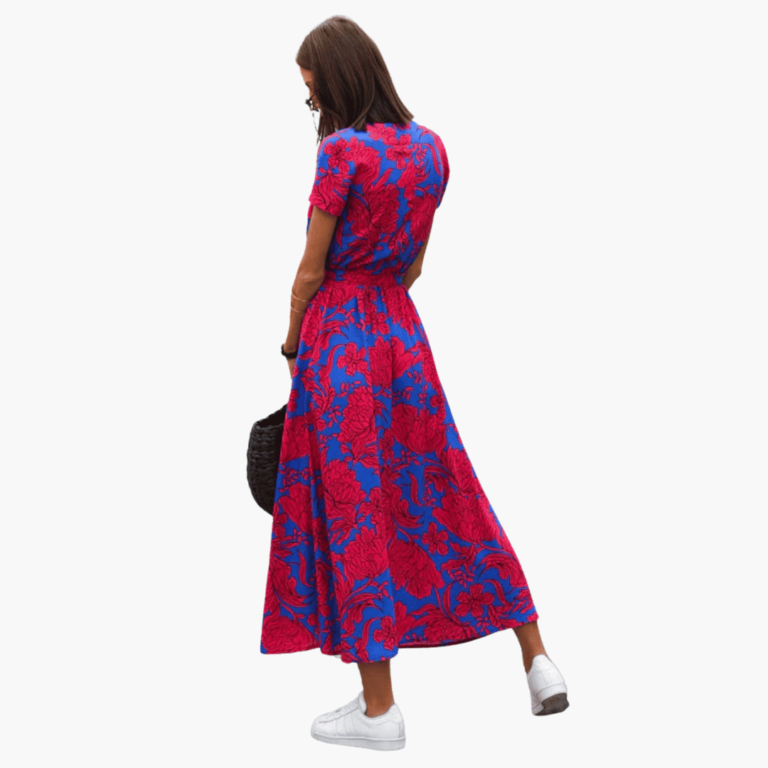 Yolanda | Mujer Vestido Cruzado Fluido con Cintura Definida
