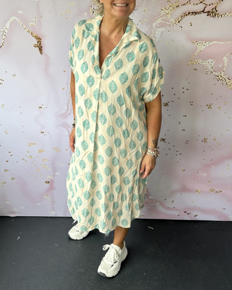 Yentl | Mujer Vestido Largo de Verano con Cuello de Solapa