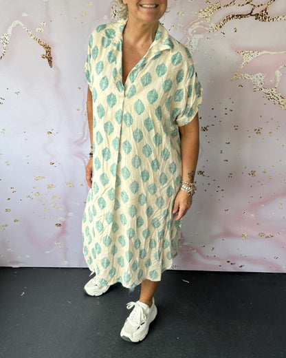 Yentl | Mujer Vestido Largo de Verano con Cuello de Solapa