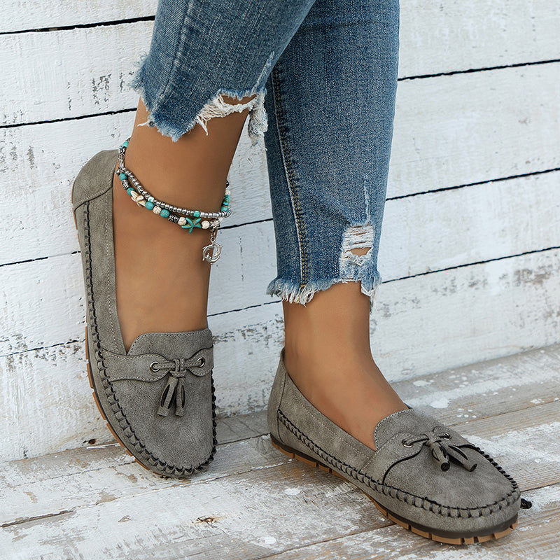 Mariska | Mujer Zapatos Vintage con Detalle de Lazo y Plantilla Acolchada
