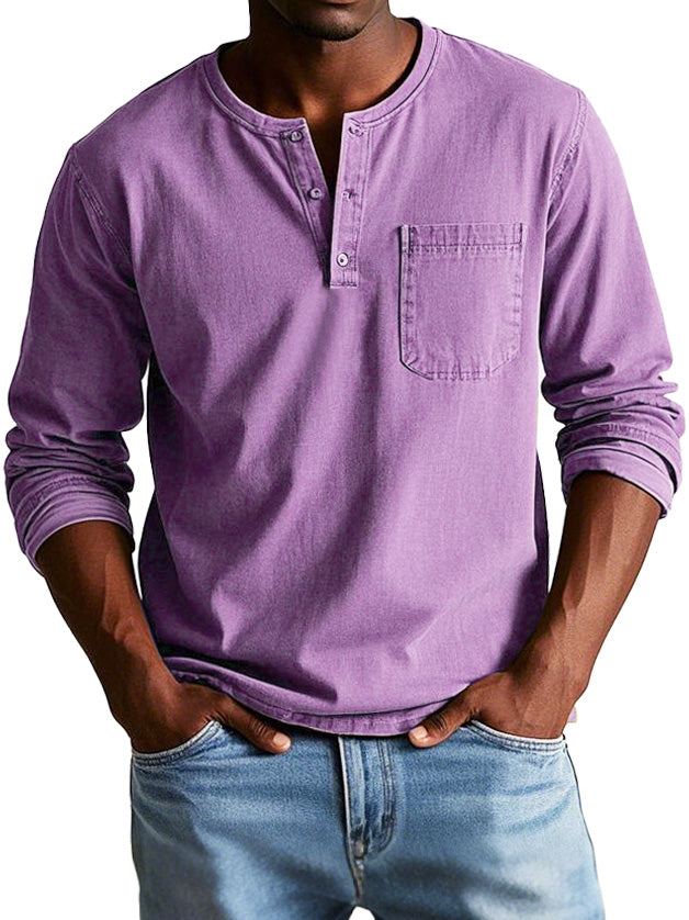 Marcel | Hombre Camisa de Manga Larga con Cuello Henley