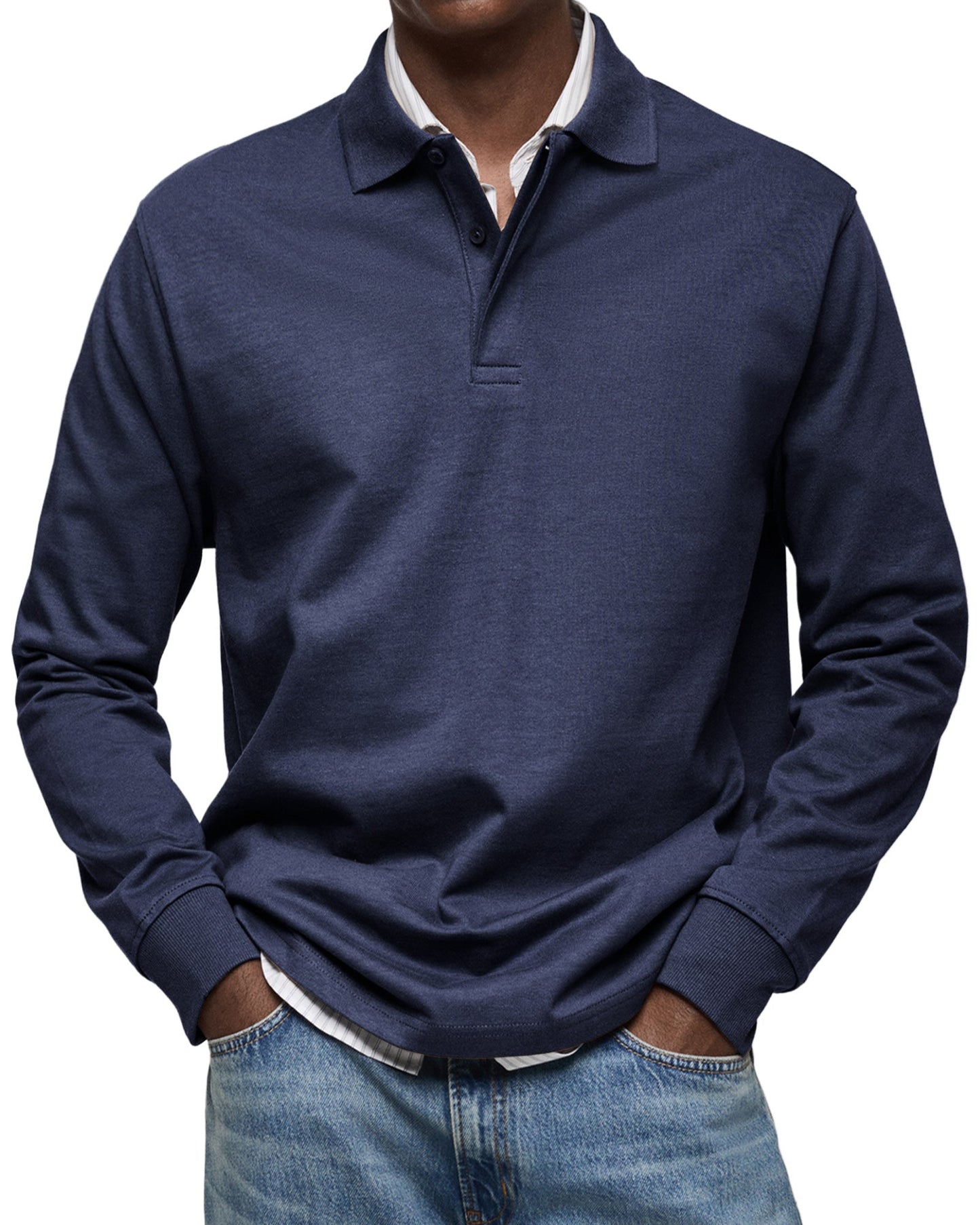 Wessel | Hombre Polo de Manga Larga con Botones