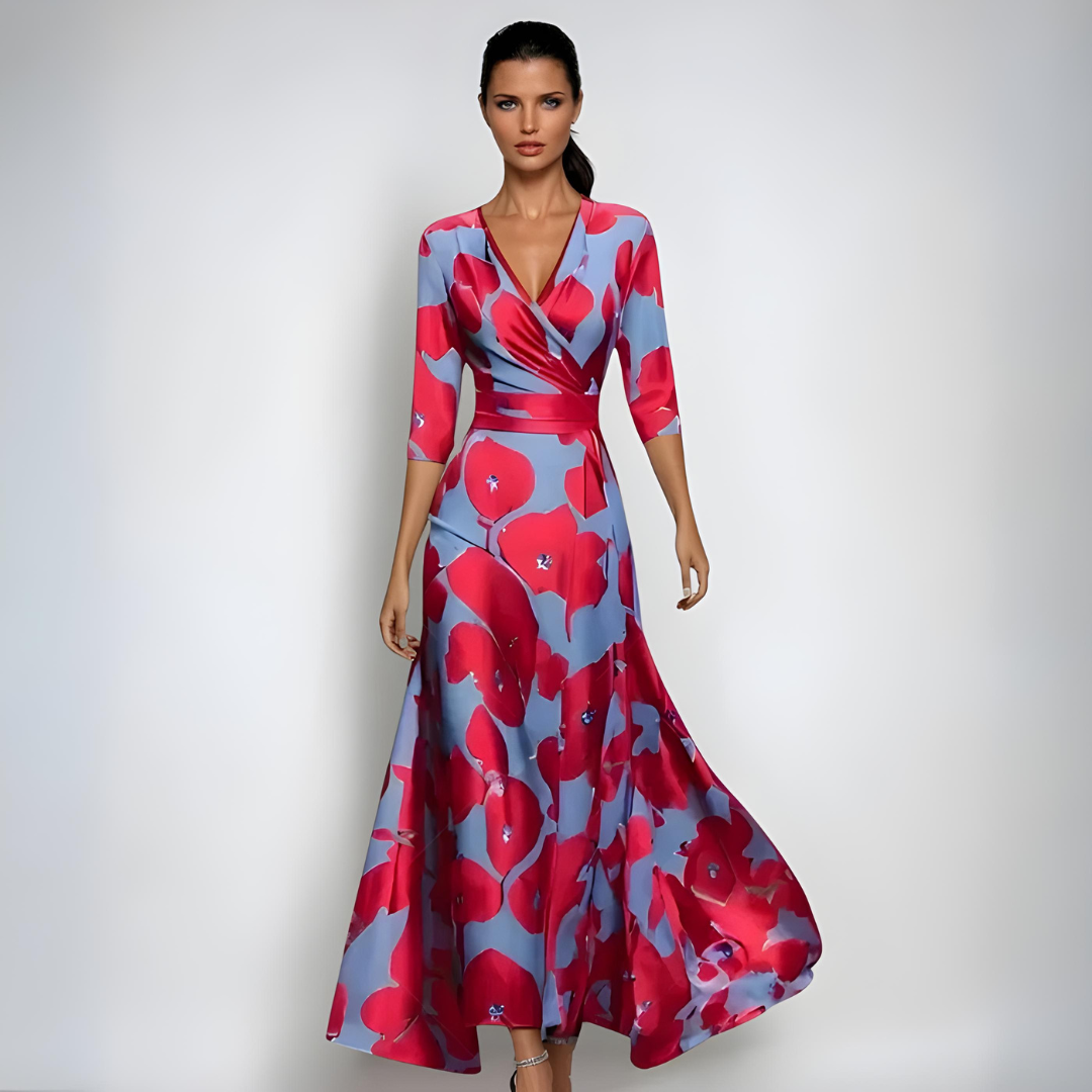 Desiree | Mujer Maxi Vestido Floral con Escote en V
