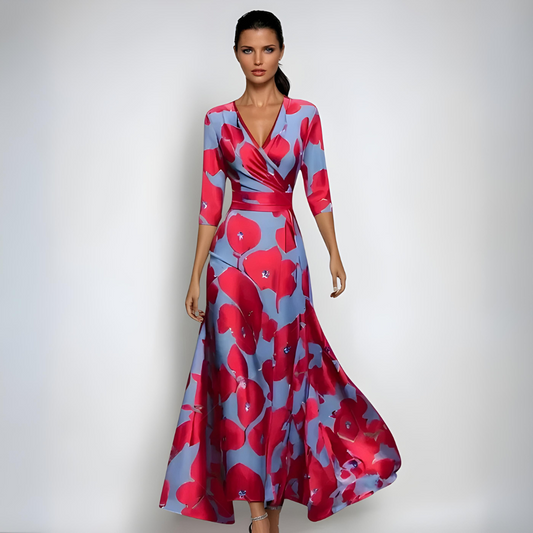 Desiree | Mujer Maxi Vestido Floral con Escote en V