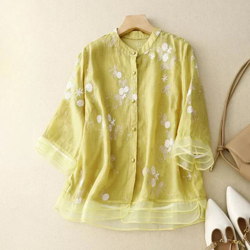 Nadine | Mujer Blusa Bordada Favorecedora Versátil