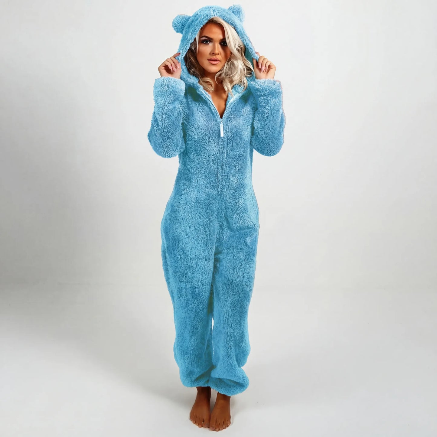 Cyranelle | Mujer Sudadera Teddy con Capucha y Cremallera