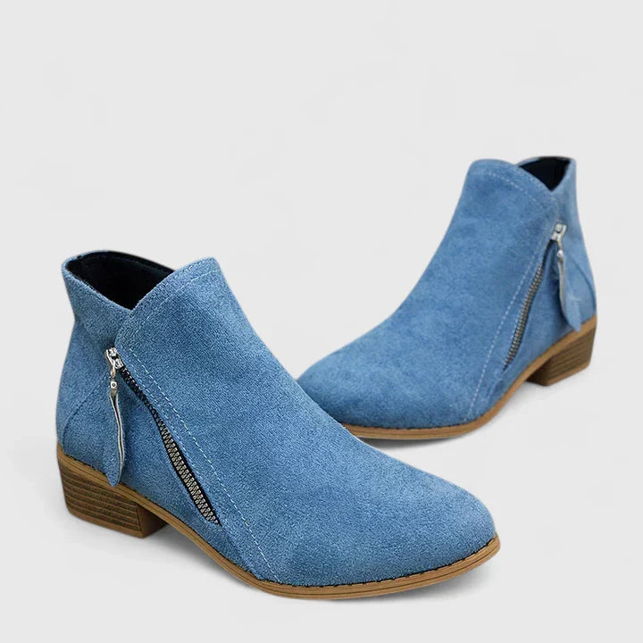 Sabrina | Mujer Botines con Cremallera Lateral y Tacón Bajo