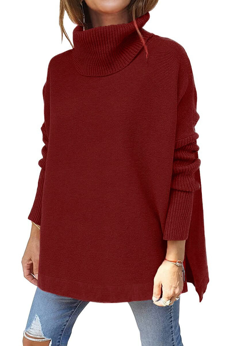 Mina | Mujer Suéter Oversize de Punto con Cuello Alto