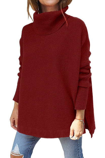 Mina | Mujer Suéter Oversize de Punto con Cuello Alto