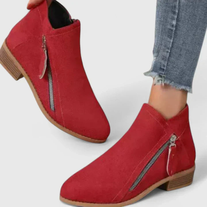 Sabrina | Mujer Botines con Cremallera Lateral y Tacón Bajo