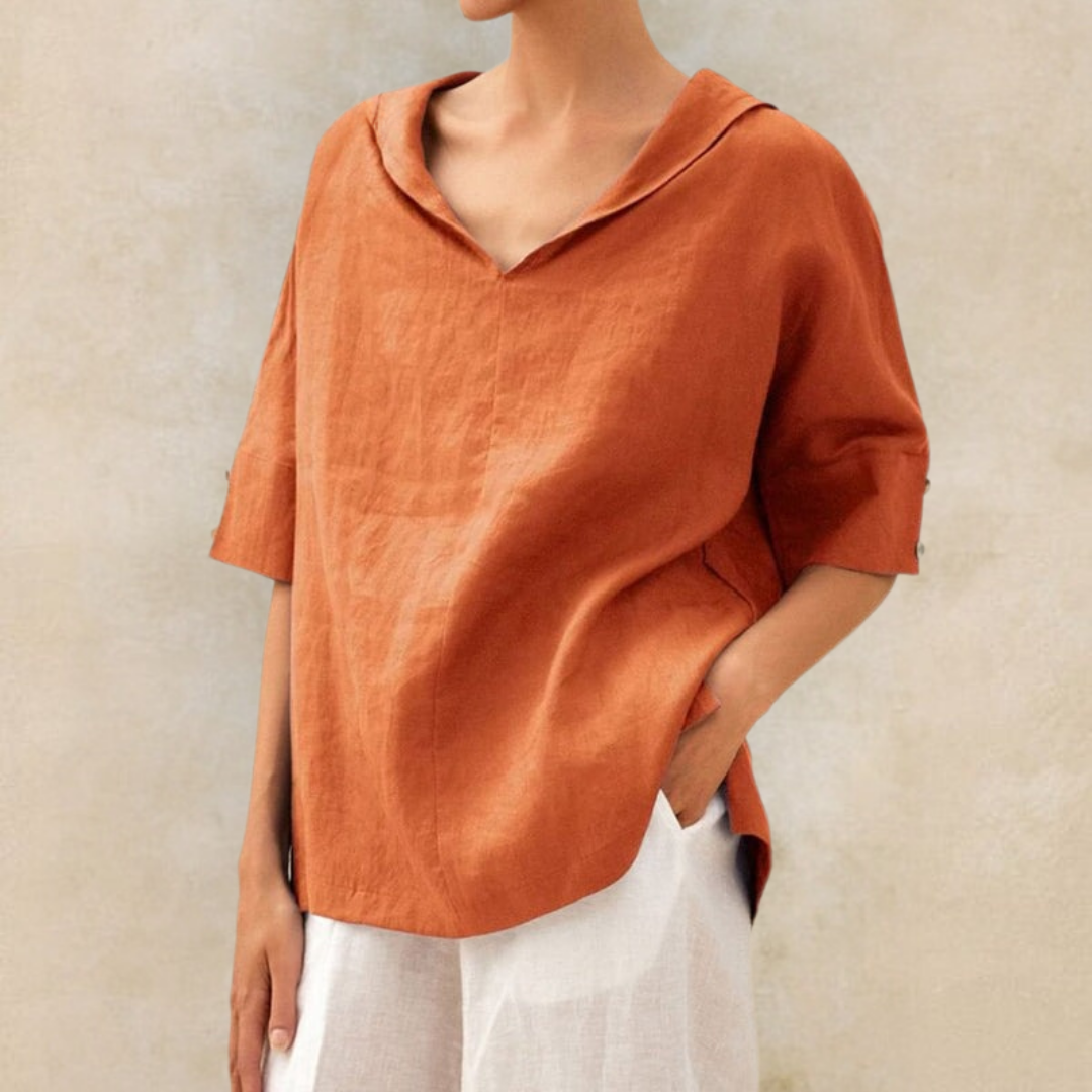 Trudy | Mujer Blusa Amplia Minimalista Versátil