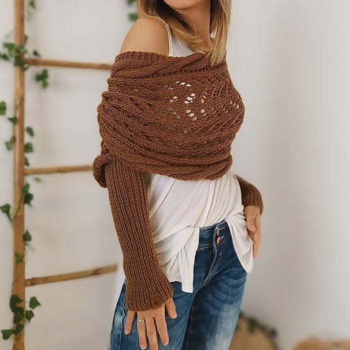 Rosa | Mujer Shrug de Punto Calado para Capas