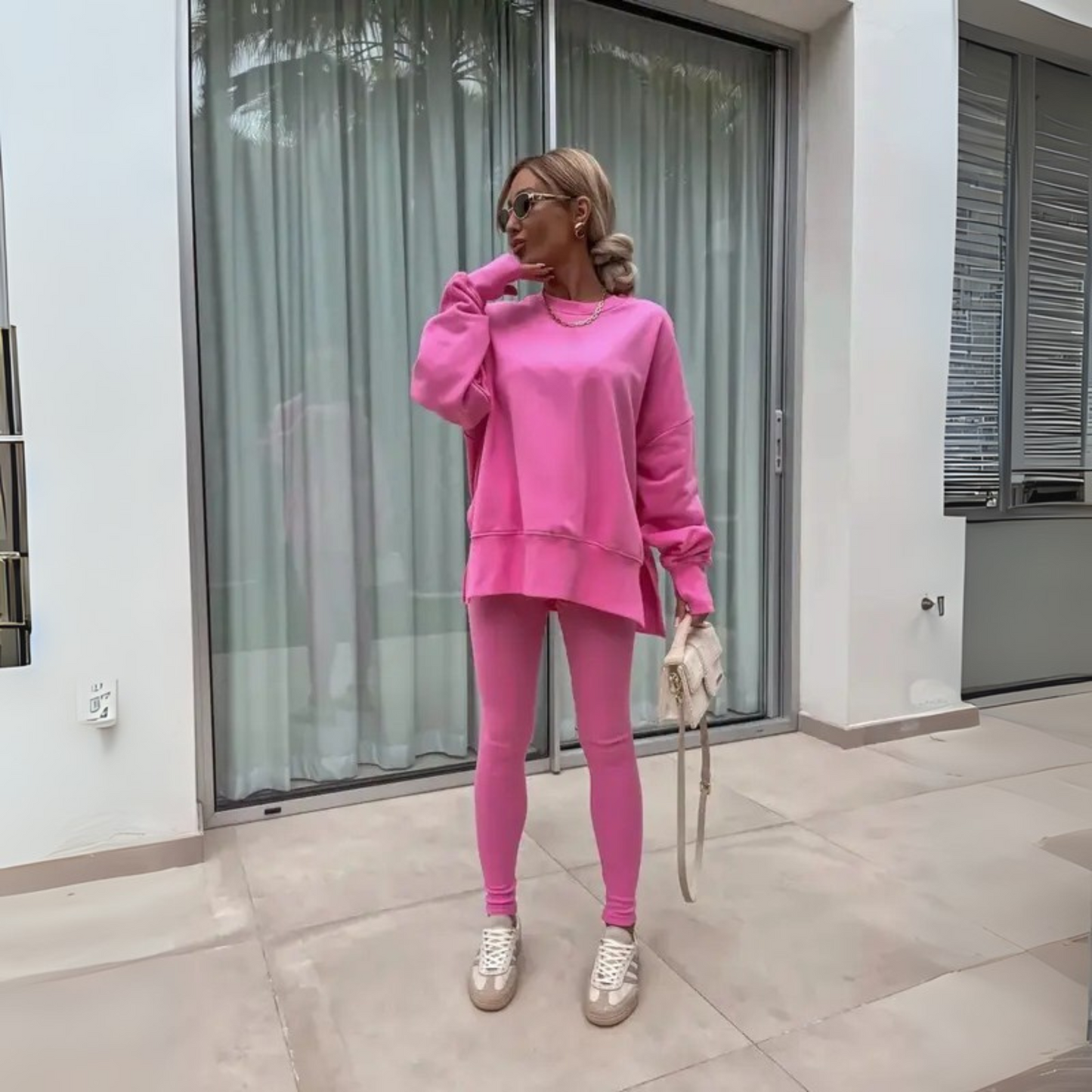 Elara | Mujer Conjunto de Sudadera Amplia y Leggings
