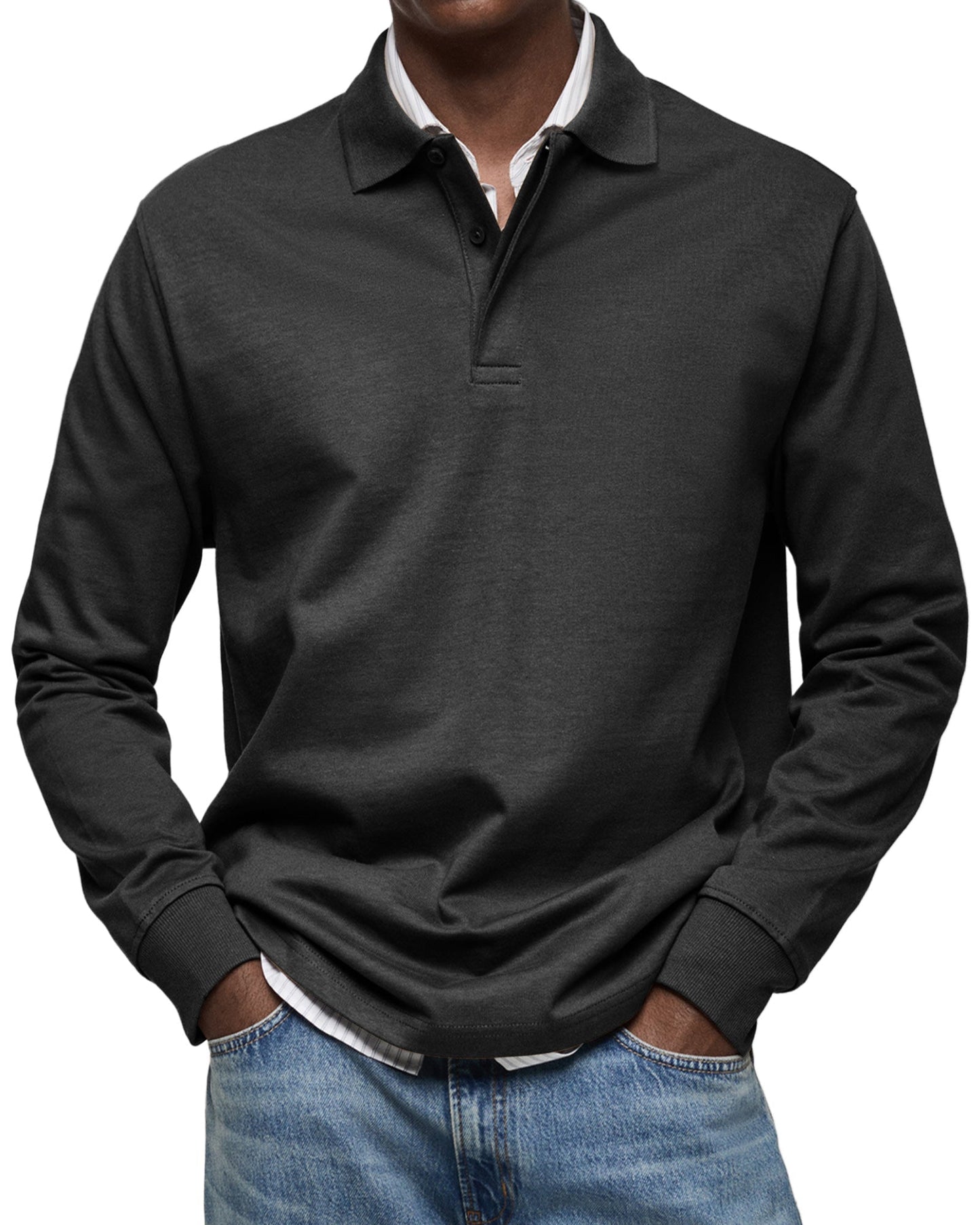 Marcel | Hombre Polo de Manga Larga de Corte Ajustado