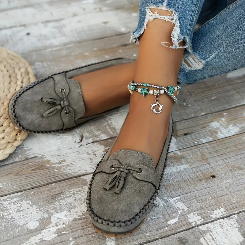 Mariska | Mujer Zapatos Vintage con Detalle de Lazo y Plantilla Acolchada
