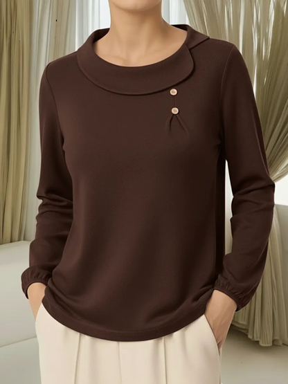 Queliravelle | Mujer Top de Algodón con Cuello Peter Pan