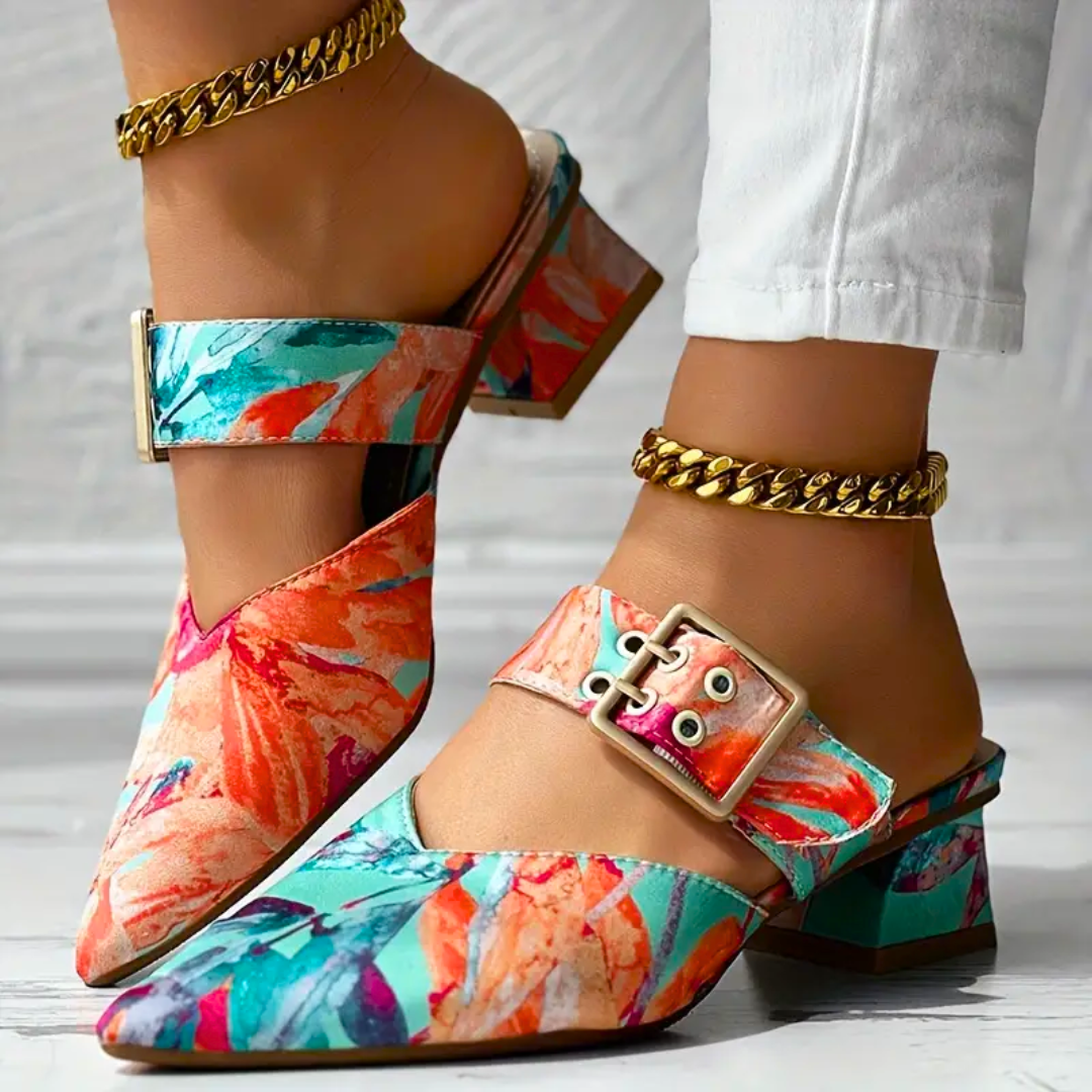 Anweni | Mujer Zapatos de Tacón Multicolores con Suela Acolchada