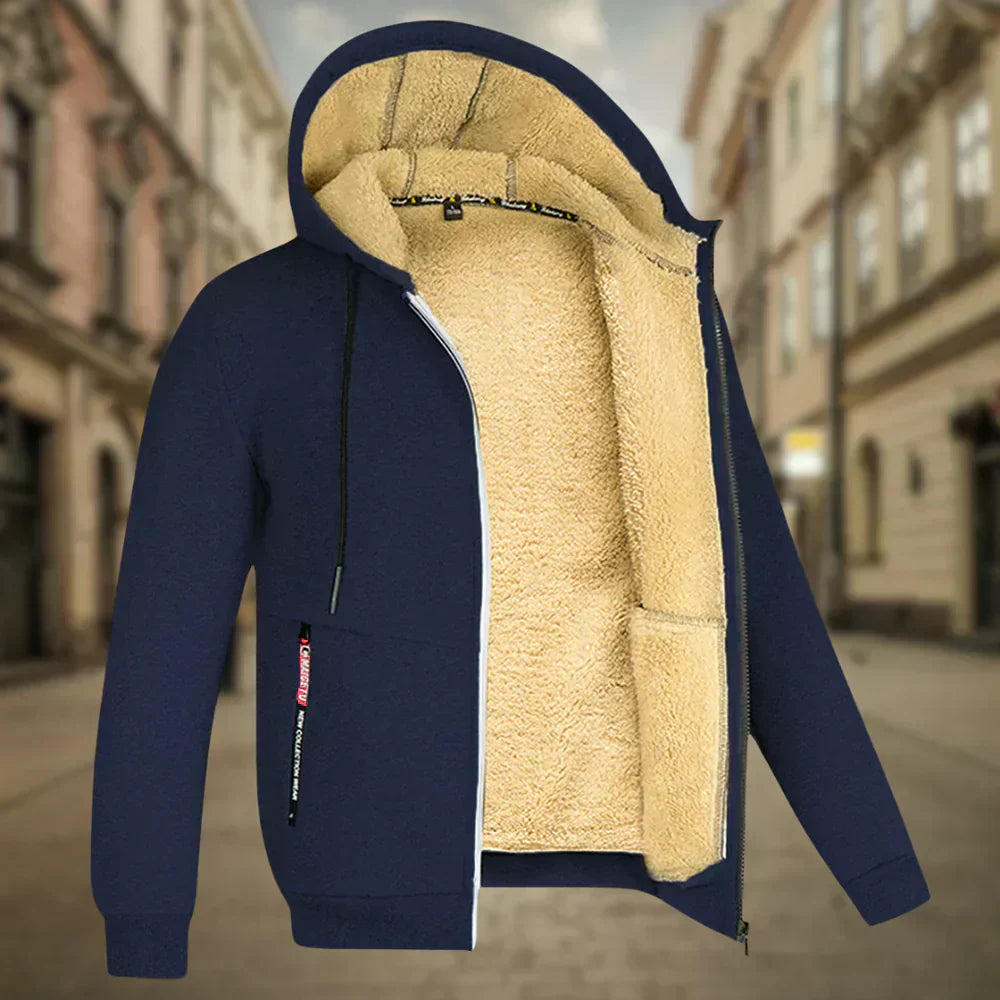 Remy | Hombre Sudadera con Capucha de Forro Polar y Cremallera