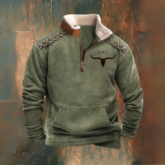 Stormland | Hombre Chaqueta Polar con Media Cremallera y Cuello Sherpa