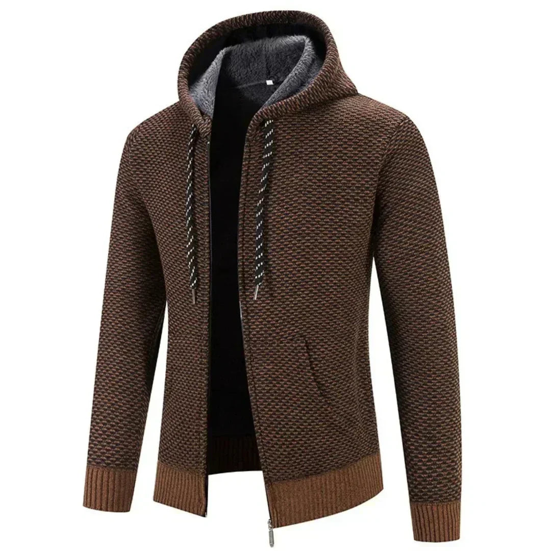 Daan | Hombre Sudadera con Capucha y Cremallera con Forro de Lana