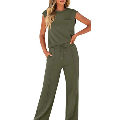 Riley | Mujer Conjunto Lounge con Cintura de Cordón Ajustable