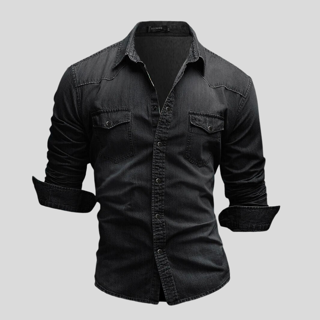Sem | Hombre Camisa Vaquera de Denim de Corte Slim