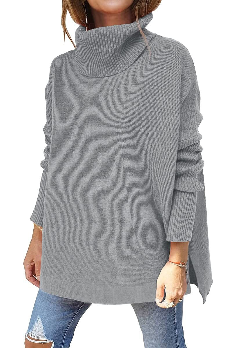 Mina | Mujer Suéter Oversize de Punto con Cuello Alto