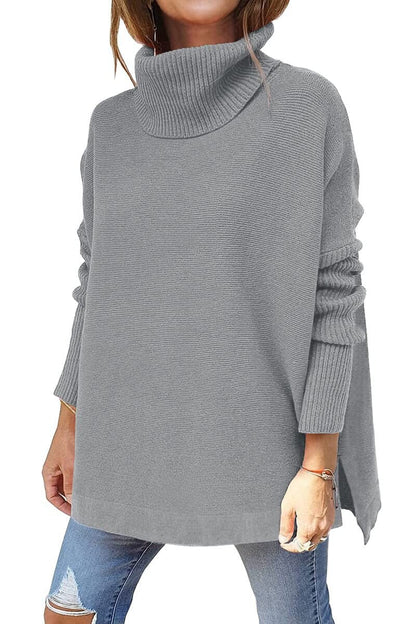 Mina | Mujer Suéter Oversize de Punto con Cuello Alto